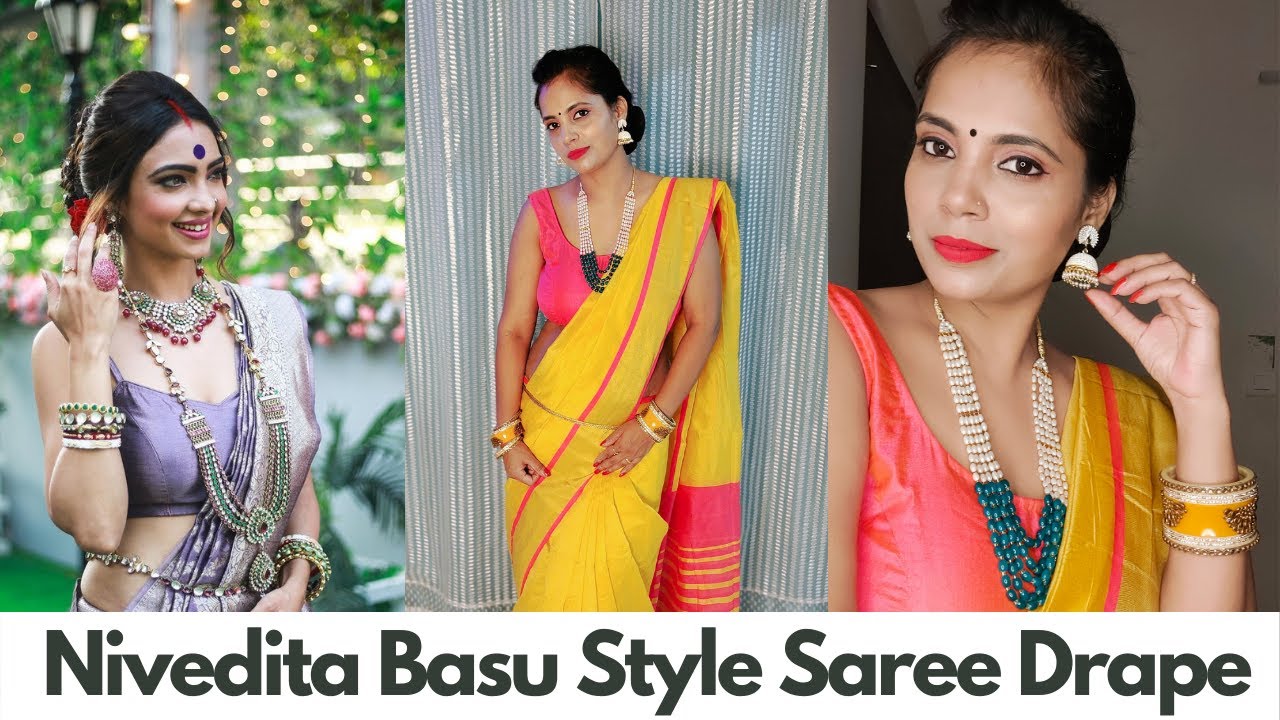 Ultra Low Waist Saree Draping | Nivedita Basu Style | Low waist Saree ...