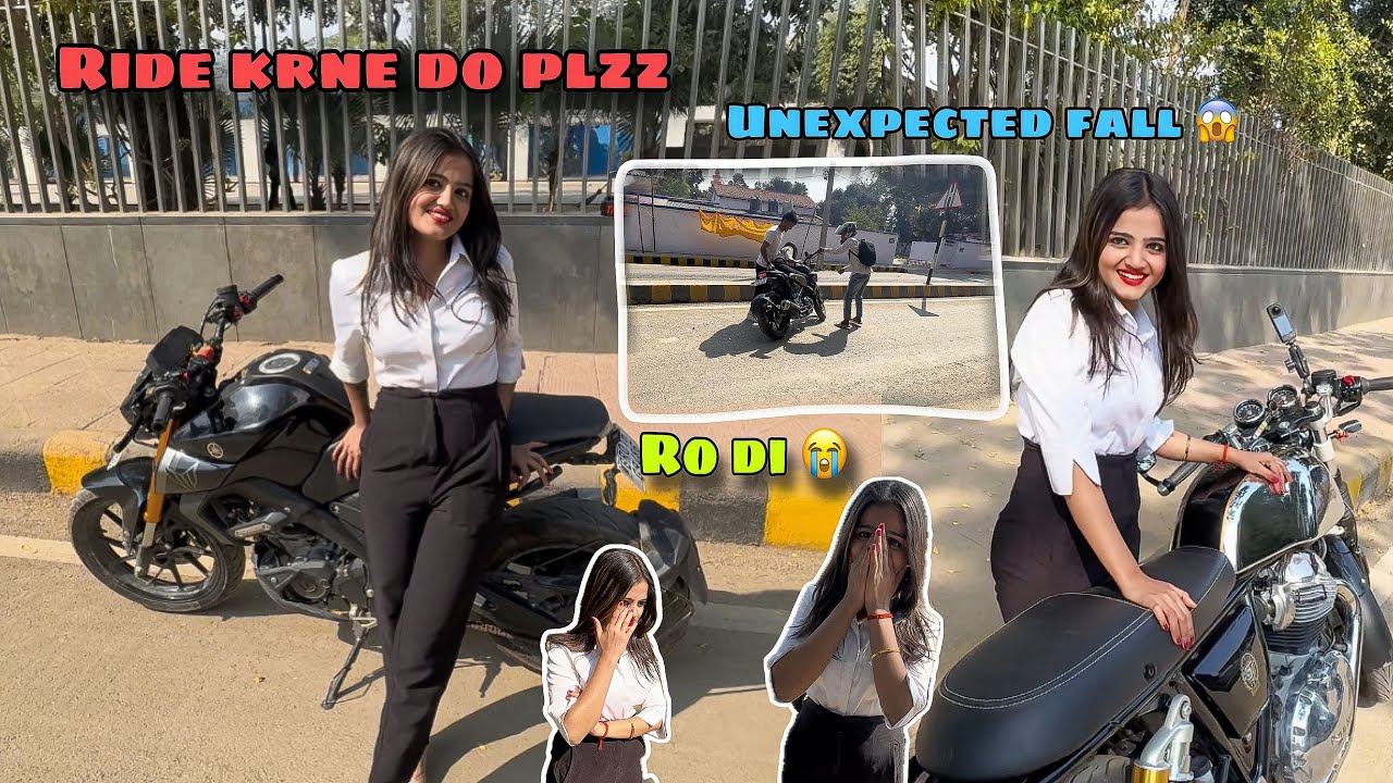 Cute Girl Rides My GT650 & MT15 || Unexpected MT15 Fall!😱