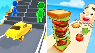 Shape Shifting Game Levels 13-17 | Sandwich Runner Game Levels 47-56 | Android ios Mobile Gameplay