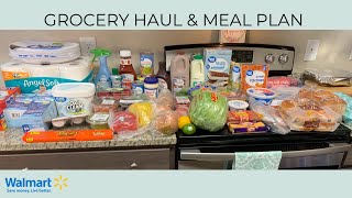 GROCERY HAUL \& MEAL PLAN | BUDGET FRIENDLY | WALMART GROCERY PICKUP | FAMILY OF TWO