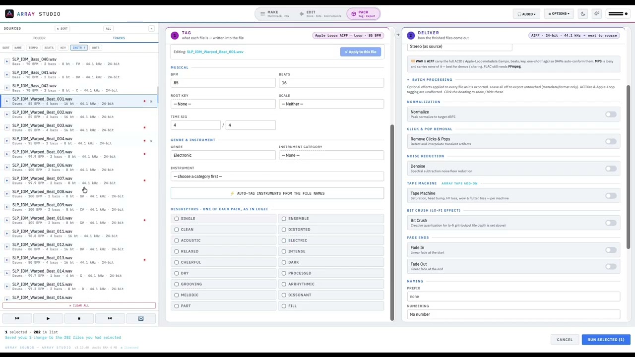 See the Pack / Batch tab in action.