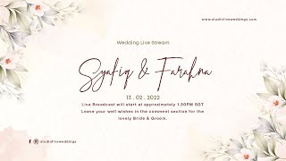 Wedding Livestream Of Syafiq & Farahna @ The Ballroom Singapore | Ustaz Zuhaili