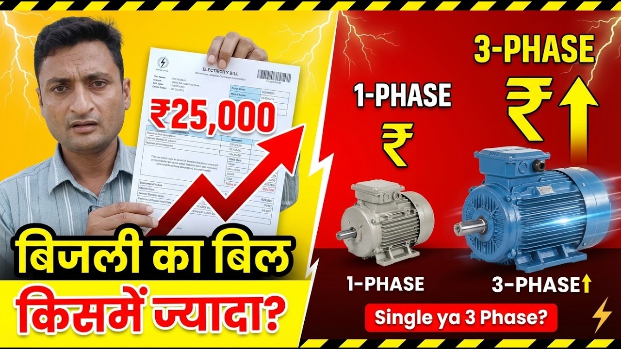 single phase me bill jyada aata hai ya 3 phase me | किस मोटर का बिल ज्यादा आएगा