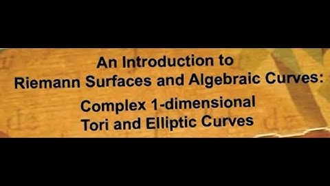 The Idea of a Riemann Surface #swayamprabha #CH38SP