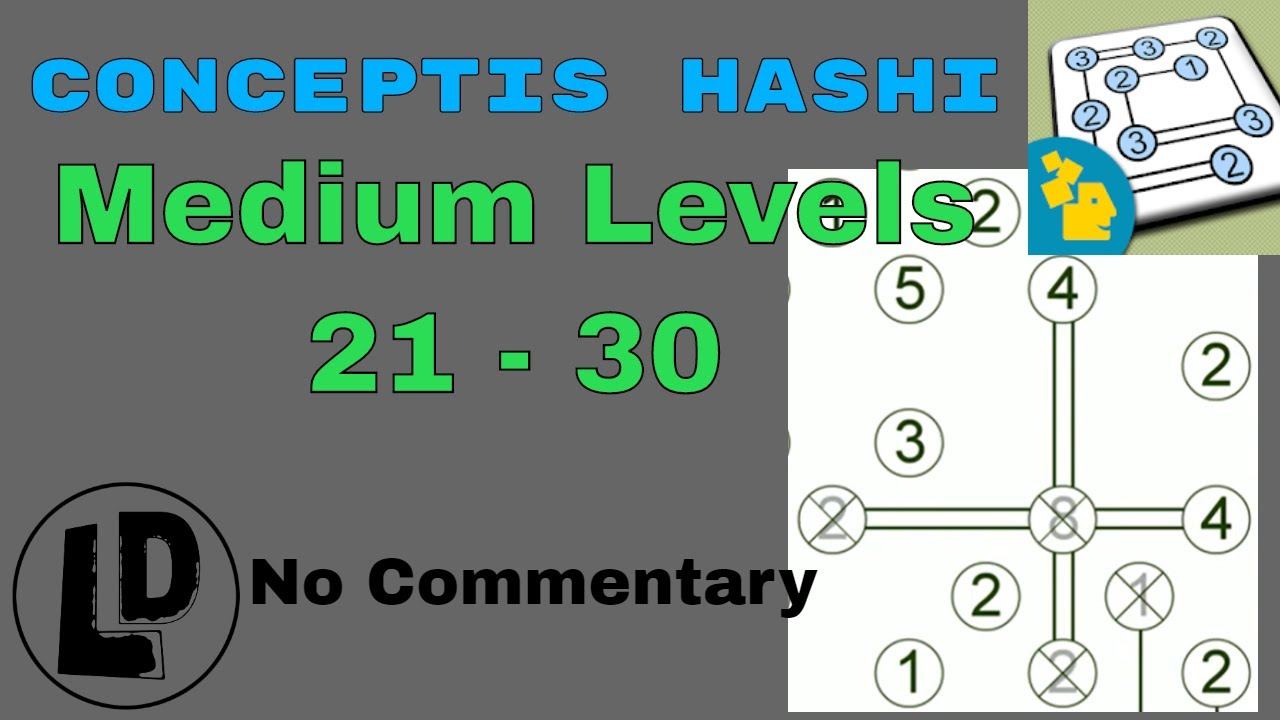 HASHI Logic Puzzle Concepti Hashi Medium Levels 21 30 Walkthrough