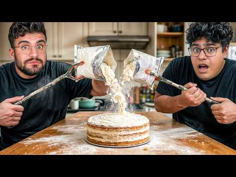 We Baked a Cake Without Using Our Hands🥧