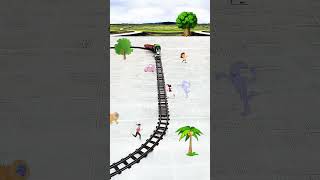 Strange animals running behind girls #train #vfx #shorts