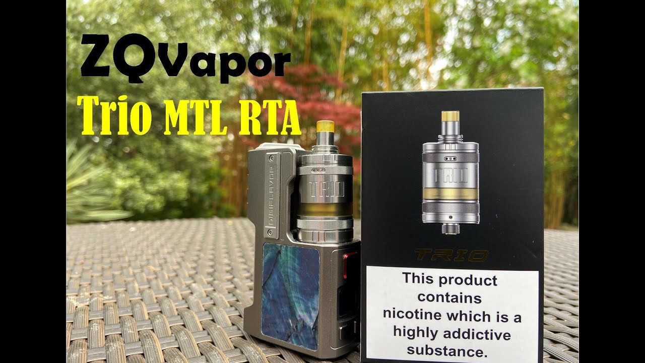 ZQ Vapor Trio MTL RTA Triple airflow options Excellent flavour Full Review YouTube