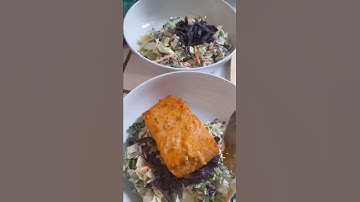 Baked Salmon (with lemon garlic butter) Salad #shorts