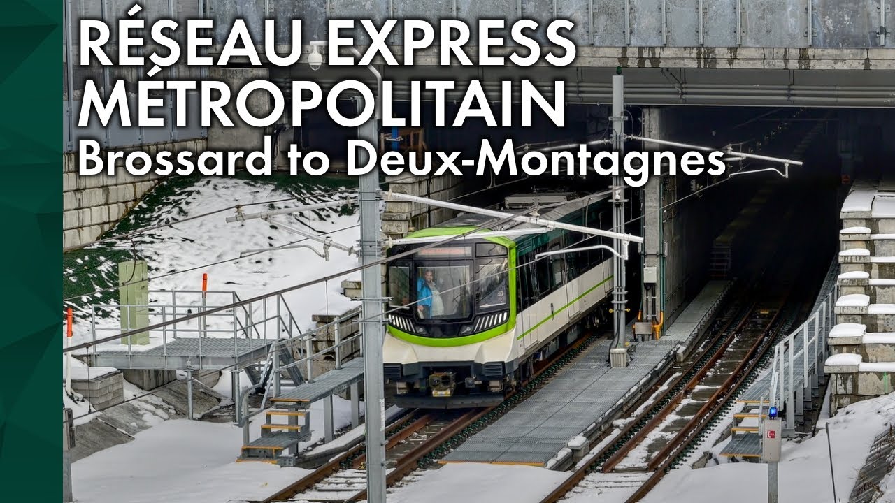 Réseau Express Métropolitain (REM) - Brossard to Deux-Montagnes (Northbound Trip in Winter 2025)