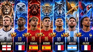 Details Comparison: Harry Kane vs Dembele vs Yamal vs Rodri vs Mbappe vs Messi vs Olise Guide