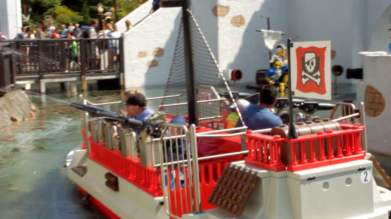 Legoland Pirate reef Battling ships Fire water cannons YouTube