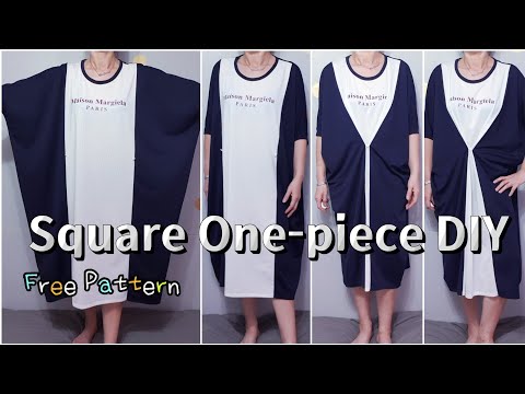 2탄)네모 원피스 만들기/무료패턴/여름원피스/Free Pattern/Square One-piece DIY/summer One-piece