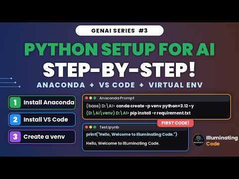 Python Setup for AI: Anaconda, VS Code & Virtual Environment | GenAI with Python #3