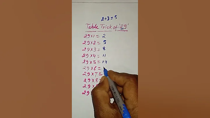 Table of 29 || 29 table trick #table_short_trick #math_shorttrick #mathstricks #shortvideo #shorts