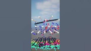 Falling coloured sticks Chaos Destruction in Unreal Engine 5. #vfx #3d #asmr #cute #cool #red #blue