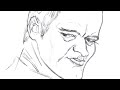 Quentin Tarantino Cartoon Drawing Time Lapse