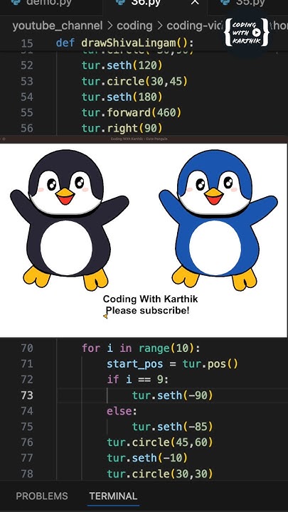 Python Turtle - Cute Penguin 😍 new graphics 35 Short 😻 | Latest ...