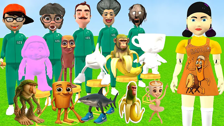 Scary Teacher 3D vs Squid Game Color the Right Tralalero Tralala Brainrot Challenge