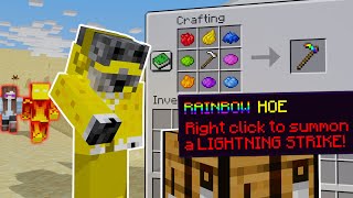 Minecraft Manhunt, But There Are Rainbow Weapons...