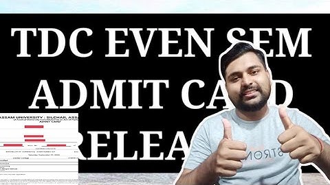 Good news TDC admit card released | 2nd 4th & 6th Sem | Assam University | Pranoy Roy