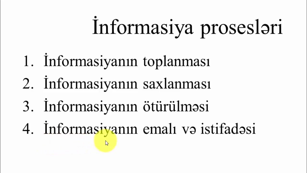 İnformasiya və informatika - YouTube