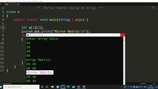Java program to print mirror matrix | Learn Coding