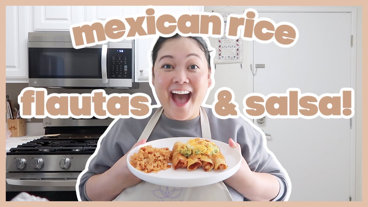 HOW TO MAKE MEXICAN RICE, CHICKEN FLAUTAS & SALSA!