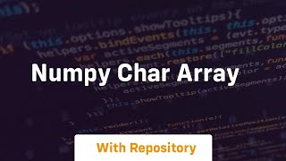 numpy char array