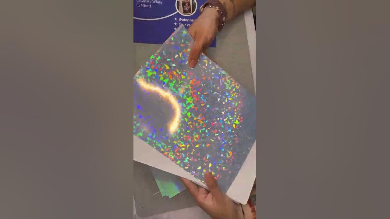 Printable holographic sticker paper water resistant from Bleidruck printableviynl YouTube