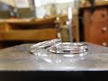 手作り結婚指輪【内甲丸リング・逆甲丸リング】光沢仕上げ　プラチナ幅3mm