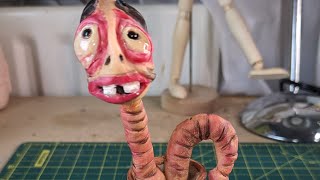 My little Halloween Worm sculpted from Sculpey polymer clay