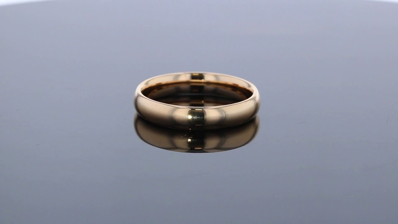 Men's Yellow Gold Wedding Band with Satin Finish