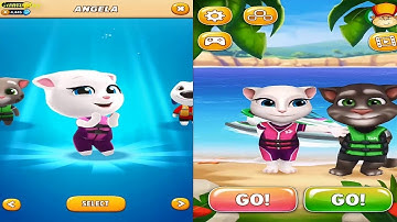 Talking Tom Jetski VS Talking Tom Jetski 2 Gameplay - Talking Angela