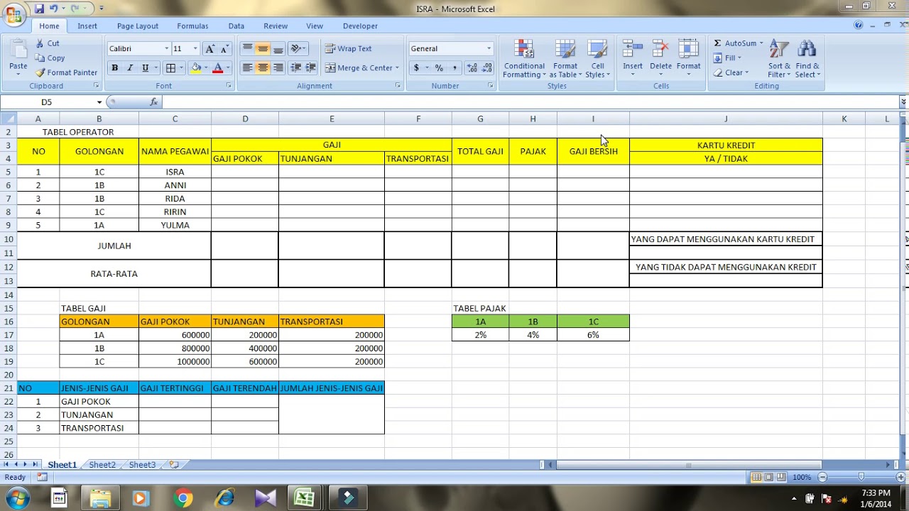 Tutorial Penggunaan Rumus MS EXCEL HLOOKUP VLOOKUP COUNT COUNTIF SUM Tutorial Penggunaan Rumus MS EXCEL HLOOKUP VLOOKUP COUNT COUNTIF SUM