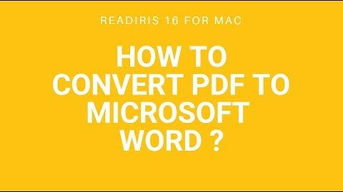 Readiris 16 Mac: How to convert PDF to Microsoft Word?