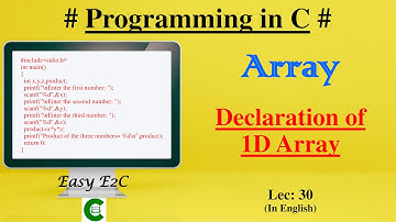 Declaration of 1 dimensional array | Declaration of array