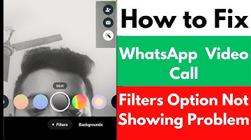 How to Fix WhatsApp  Video Call Filters Option Not Showing Problem