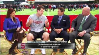 NFL: ESPN's Steve Young sits down with Andrew Luck after his Pro Day work out.