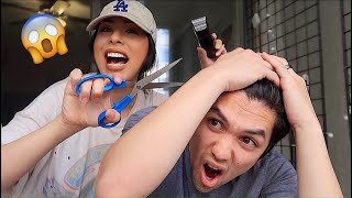 I GAVE MY HUSBAND A QUARANTINE HAIRCUT | HUGE FAIL!!!