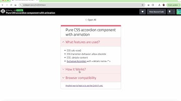 Pure CSS animated accordion