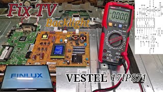 Fix TV Backlight Overcurrent Protection Circuit on Finlux TV VESTEL 17IPS71 Power Board