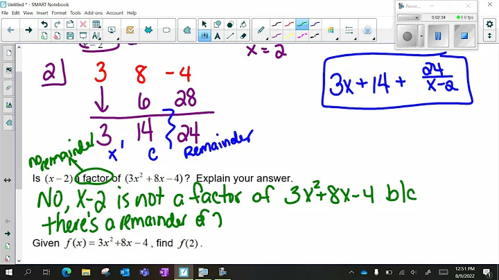 Factor & Remainder Theorem Dividing Intro