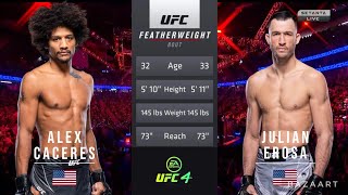 ALEX CACERES VS JULIAN EROSA FULL FIGHT UFC VEGAS 66