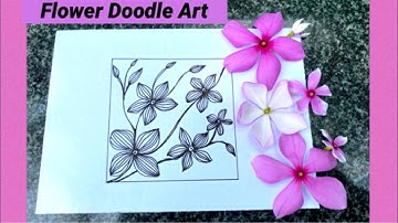 Real Flower Doodle Art | Zentangle inspired Art