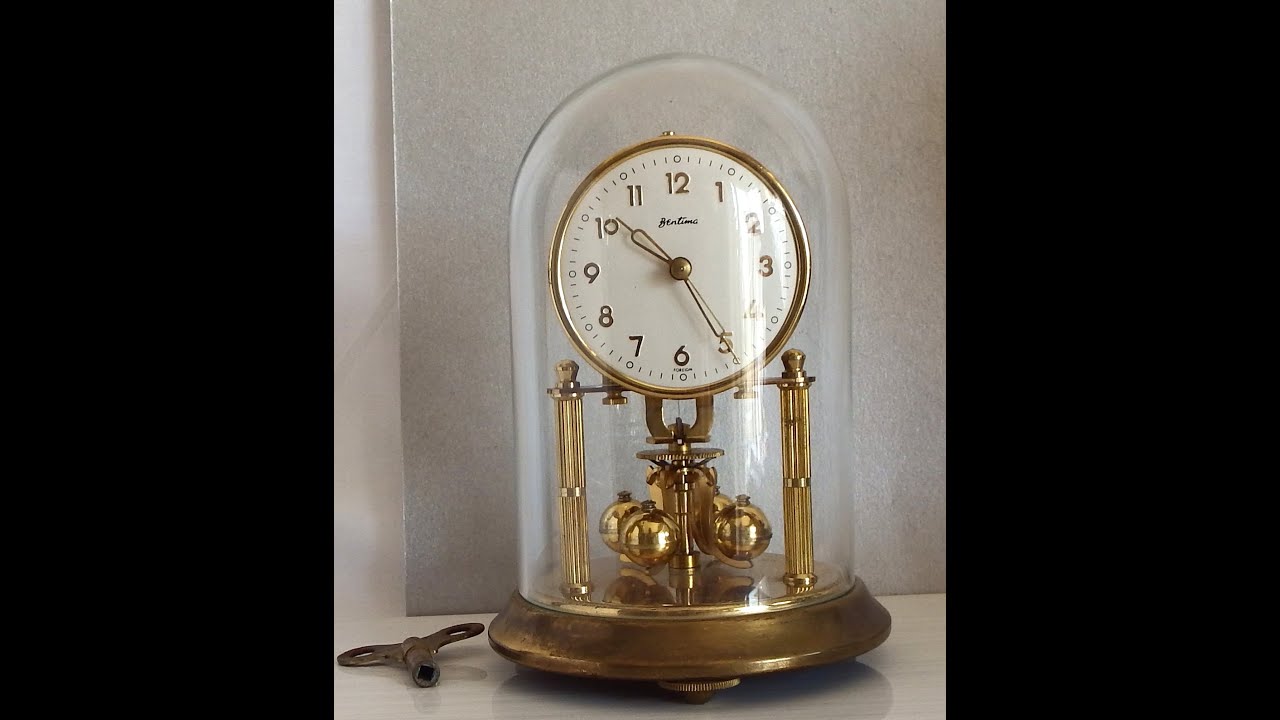 Vintage 70's Bentima anniversary glass dome clock YouTube