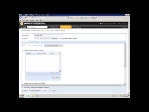 Veritas eDiscovery Platform 8 0 EV Data Hold in Place EV Holds Demo