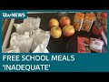 Free school meal food parcels labelled 