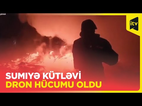 Kütləvi dron hücumları, Sumı vilayəti alovlar içində - Şərhsiz