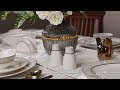 Vigneto | Fleur in Grey Luxurious Dinner Set